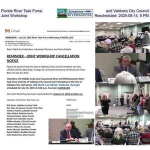 [Florida River Task Force and Valdosta City Council, Joint Workshop, Rescheduled: 2025-08-14, 6 PM]