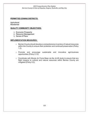 [Permitted Zoning District, Quality Community Objectives, and Implementation Measures]