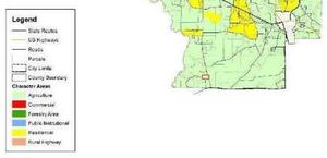 [Map: Bradford Road Development in detail of Berrien County Character Area]