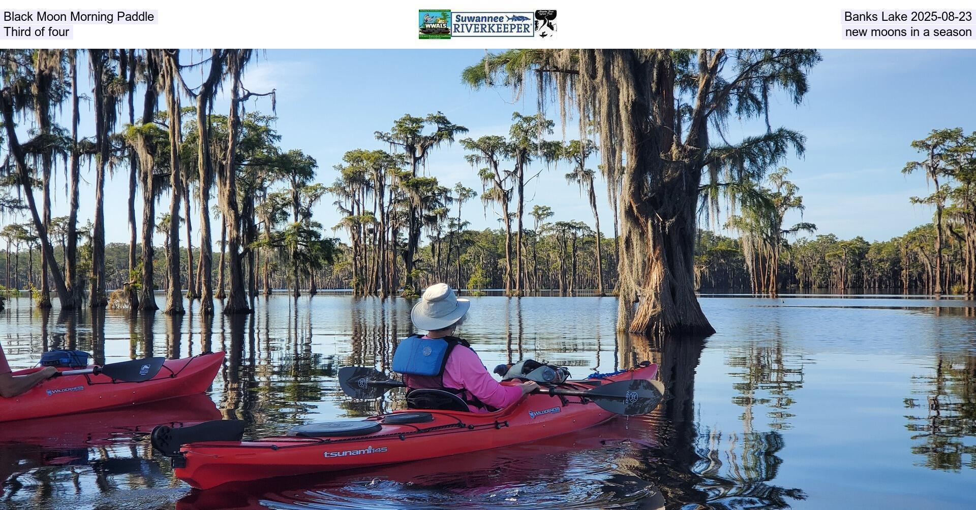 [Black Moon Morning Paddle, Banks Lake 2025-08-23, Third of four new moons in a season]