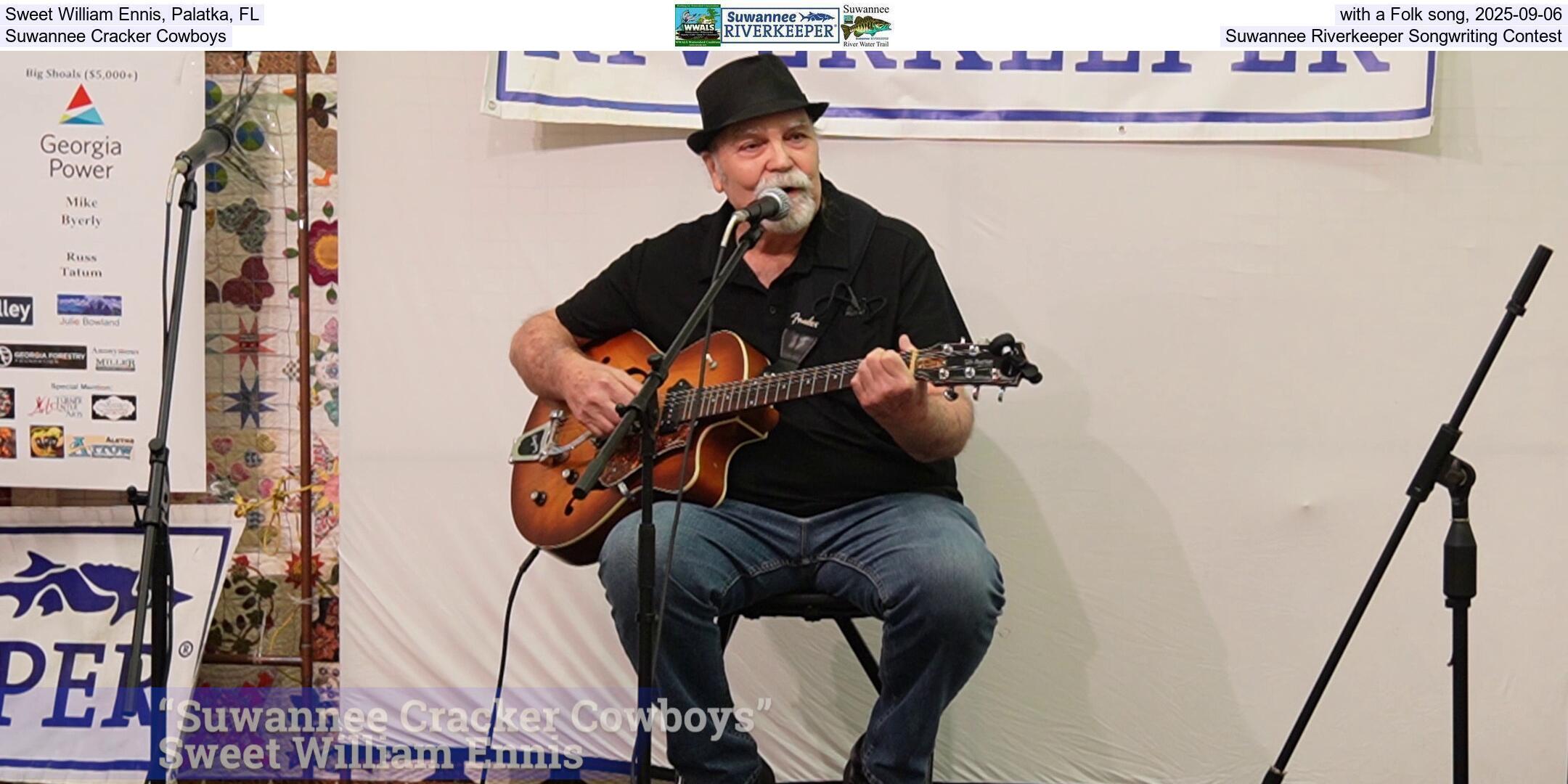 Sweet William Ennis, Palatka, FL, with a Folk song, 2025-09-06, Suwannee Cracker Cowboys, Suwannee Riverkeeper Songwriting Contest