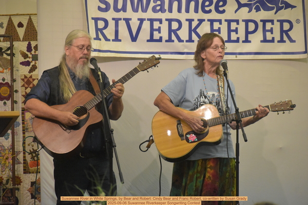 Suwannee River in White Springs, by Bear and Robert: Cindy Bear and Franc Robert, co-written by Susan Grandy 2025-09-06 Suwannee Riverkeeper Songwriting Contest