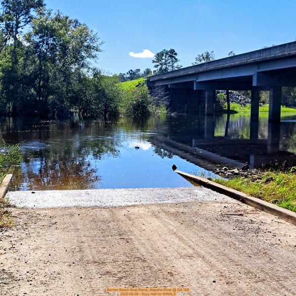 [Berrien Beach Boat Ramp, Alapaha River @ GA 168 2025-09-06 --Suzy Hall for WWALS]