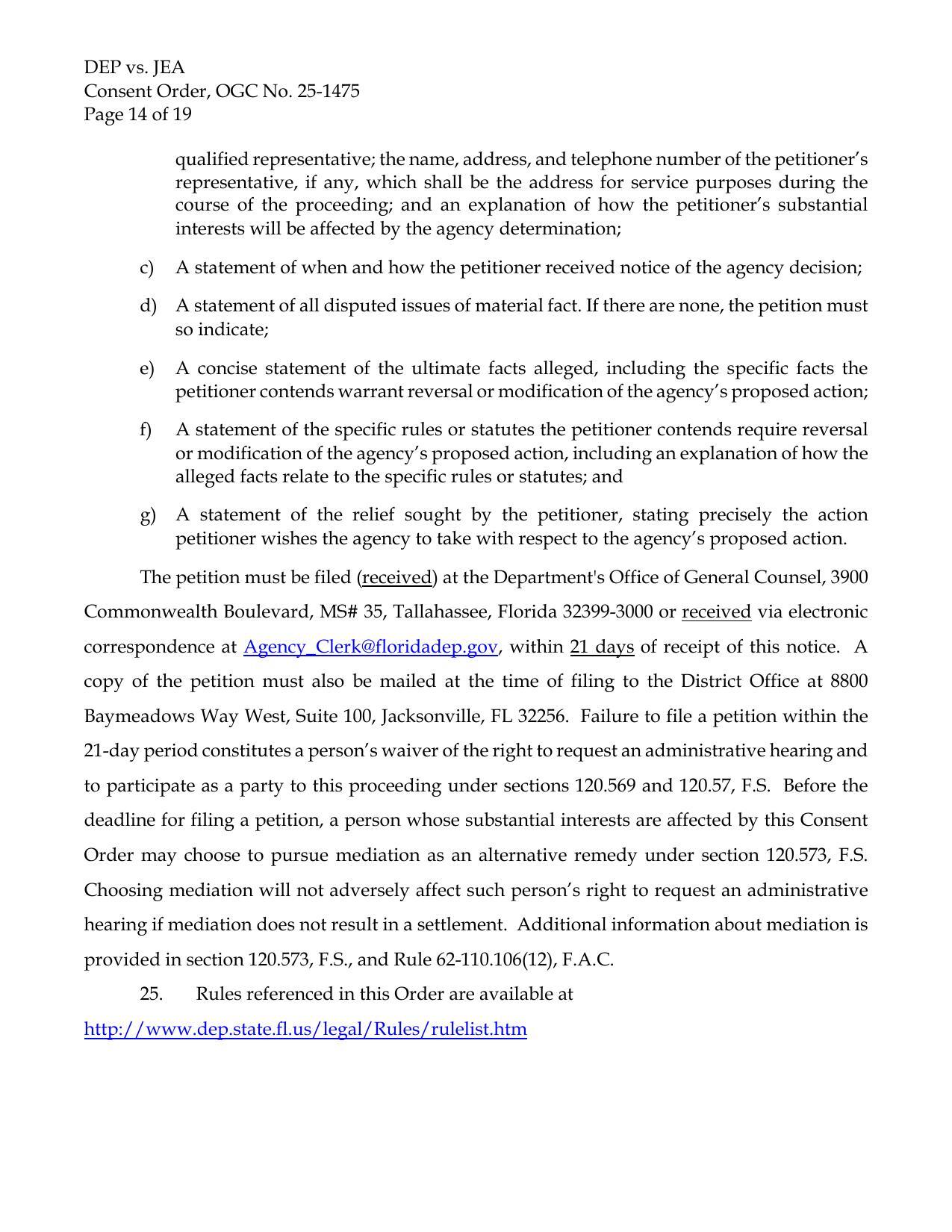 Rules referenced in this Order are available at http://www.dep.state.fl.us/legal/Rules/rulelist.htm