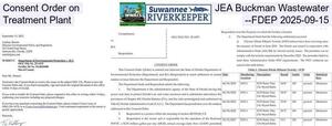 [Consent Order on JEA Buckman Wastewater Treatment Plant --FDEP 2025-09-15]