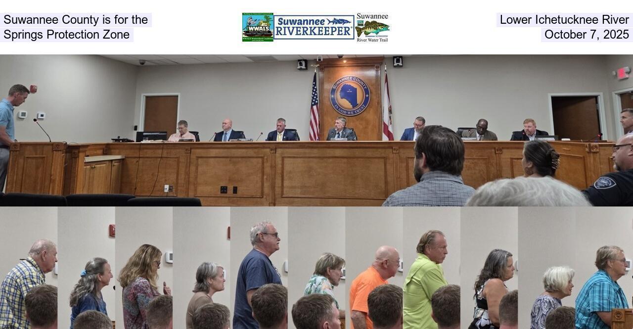 Suwannee County is for the Lower Ichetucknee River Springs Protection Zone, October 7, 2025