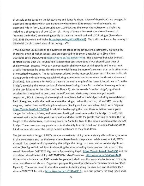 The wakes result in shoreline erosion, turbity..., and disrupt turtle basking