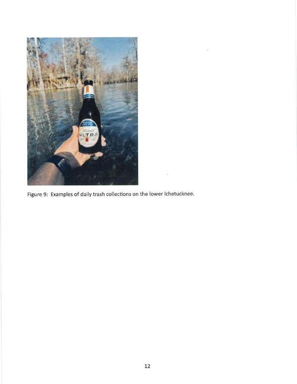 Figure 9: Examples of daily trash collections on the lower Ichetucknee.