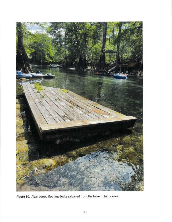 Figure 10. Abandoned floating docks salvaged from the lower Ichetucknee.