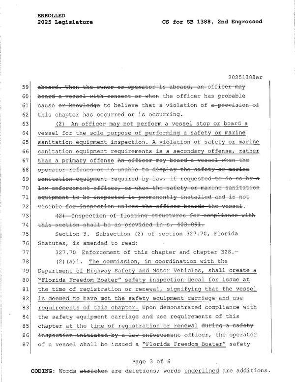 Vessel stop and board and safety inspection decal