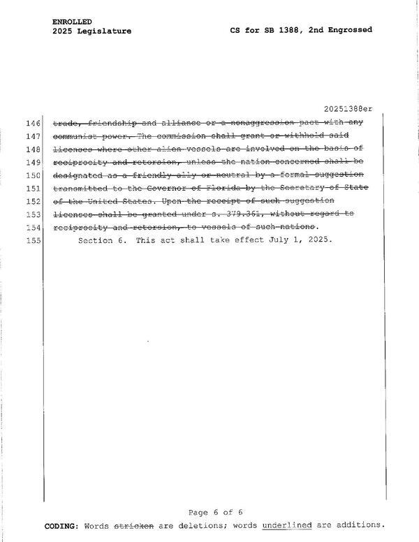 Section 6. This act shall take effect July 1, 2025.