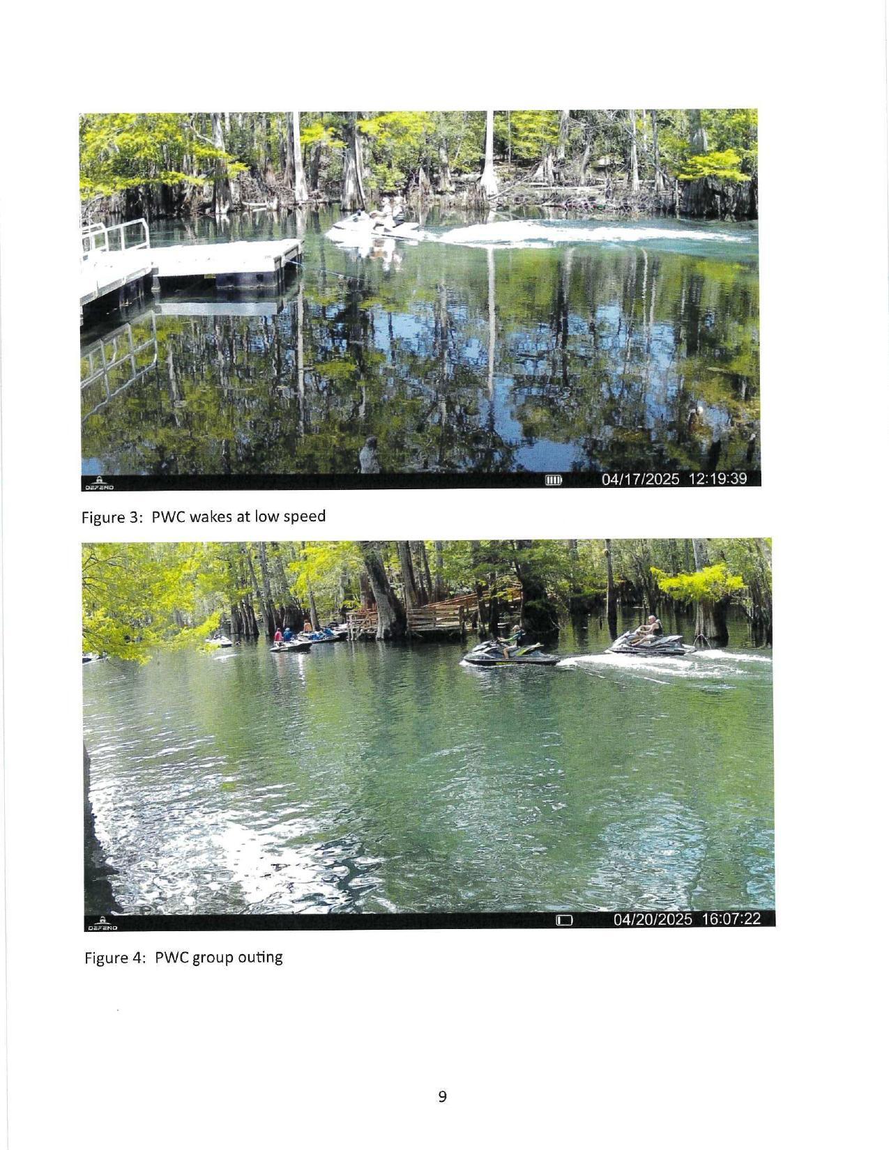 Figure 3: PWC wakes at low speed; Figure 4: PWC group outing