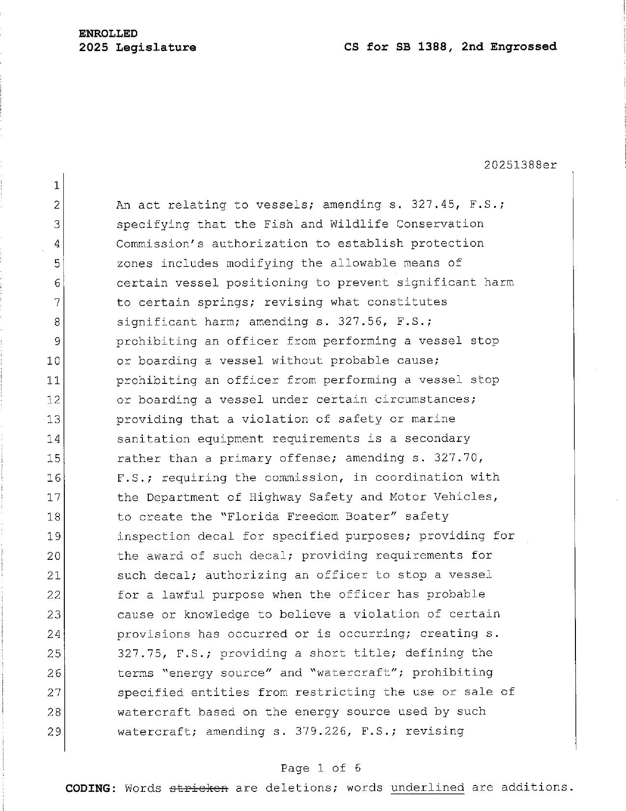 2025 Legislature CS for SB 1388, 2nd Engrossed