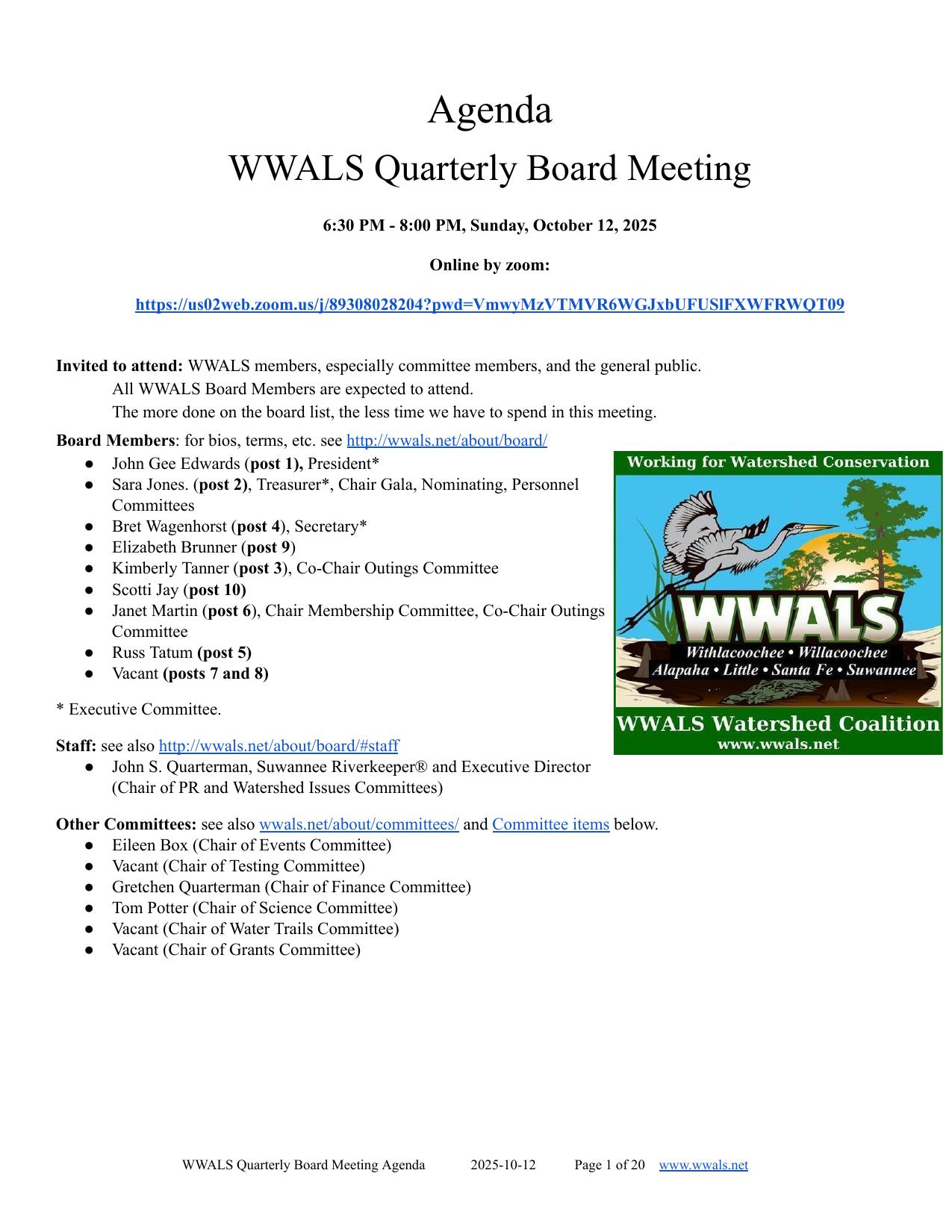 Board and, Staff, and Committees