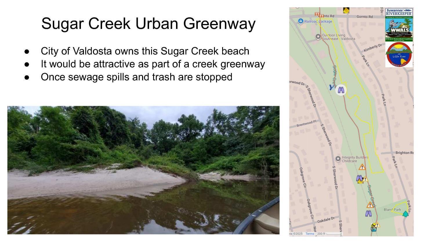 Sugar Creek Urban Greenway Once sewage spills and trash are stopped