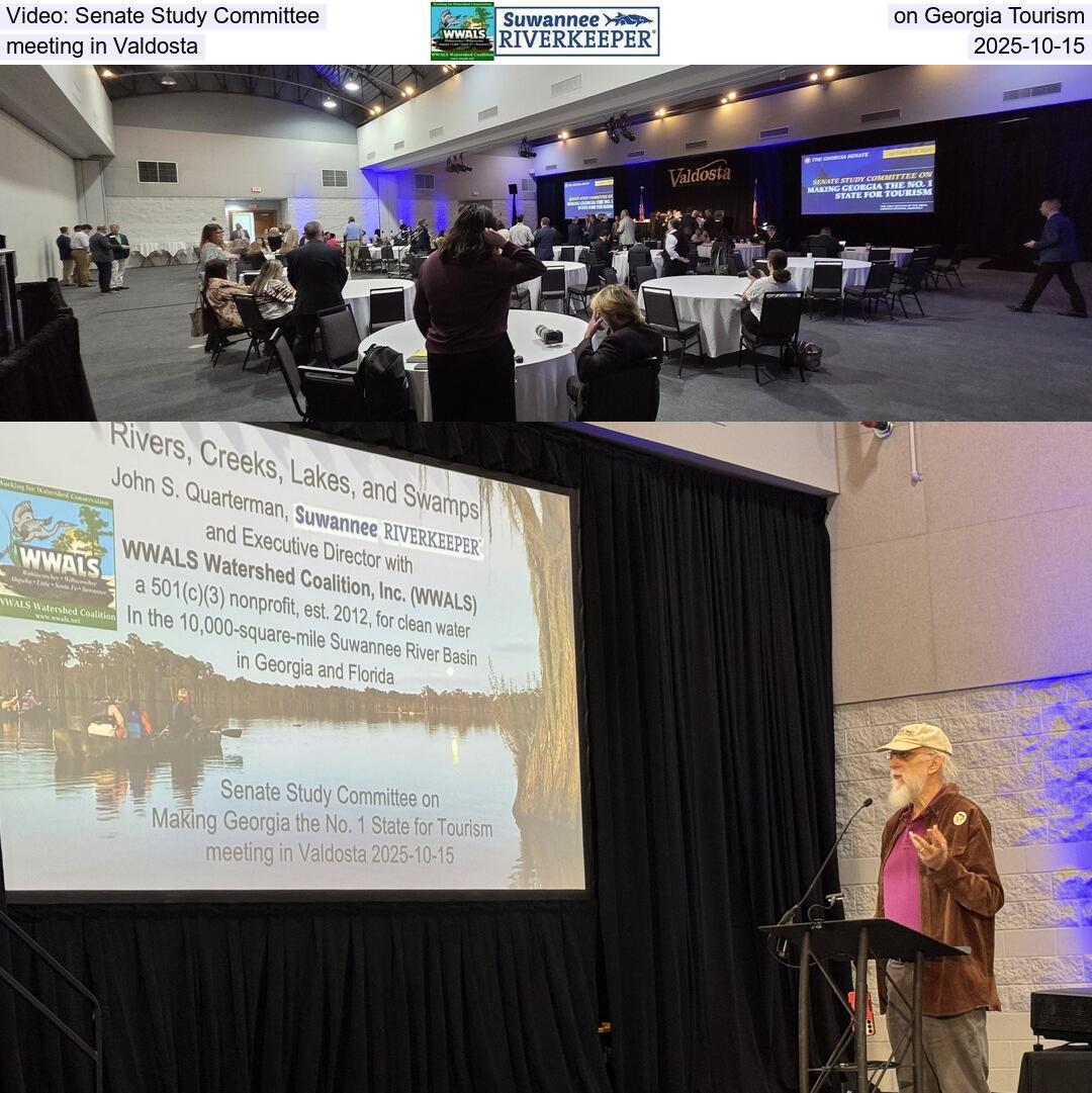 Video: Senate Study Committee on Georgia Tourism, meeting in Valdosta, 2025-10-15