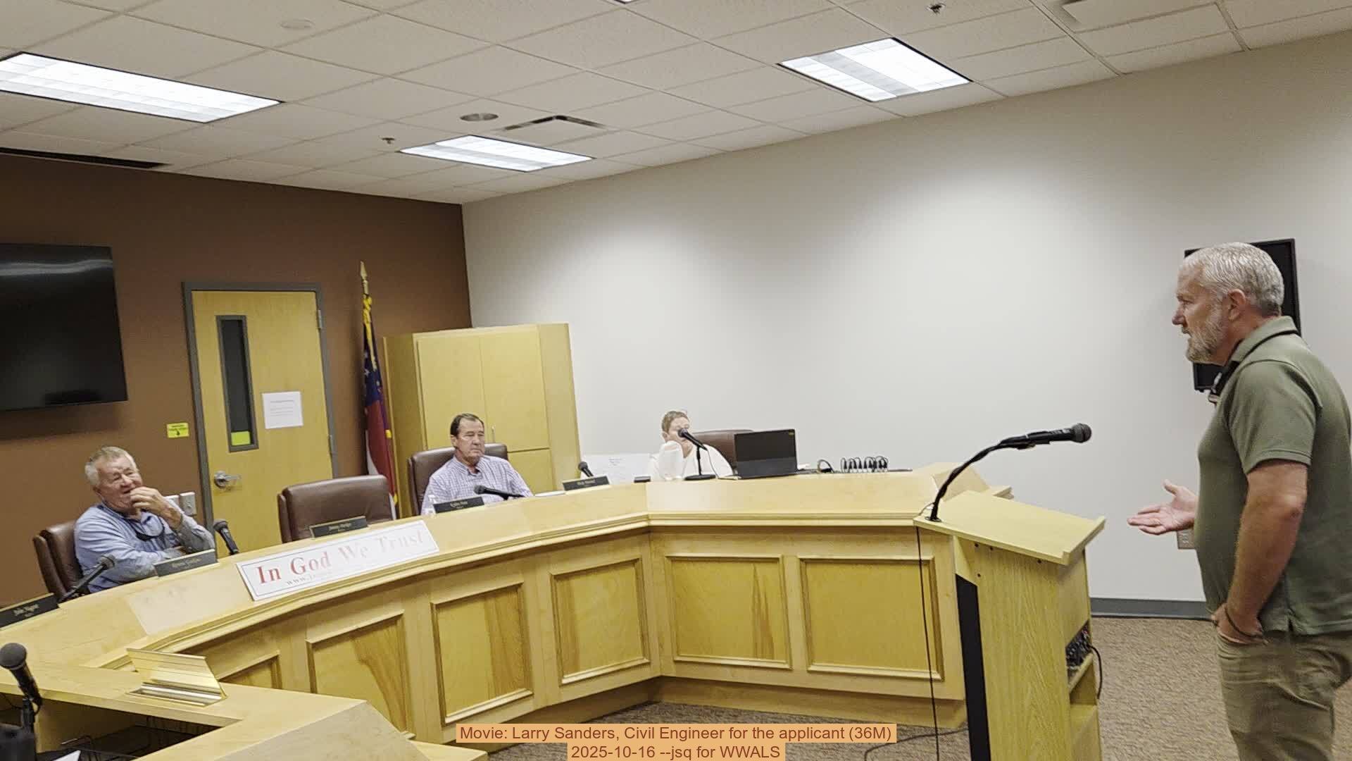 Movie: Larry Sanders, Civil Engineer for the applicant (36M), 2025-10-16 --jsq for WWALS