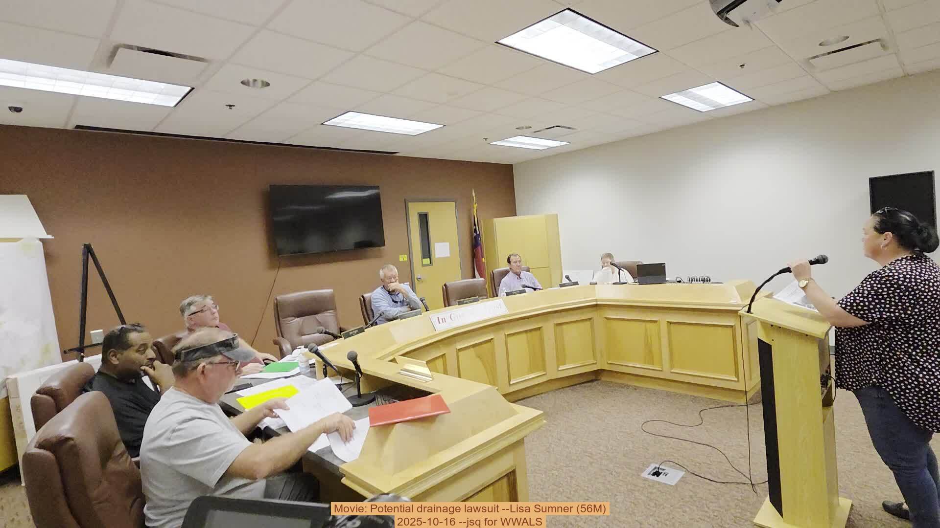Movie: Potential drainage lawsuit --Lisa Sumner (56M), 2025-10-16 --jsq for WWALS