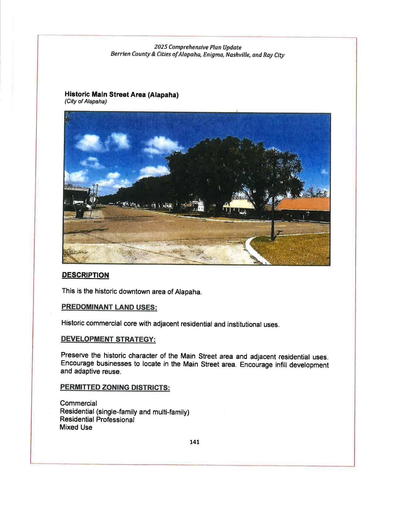 Historic Main Street Area (Alapaha), 2025-03-11 --Berrien County Comprehensive Plan Update