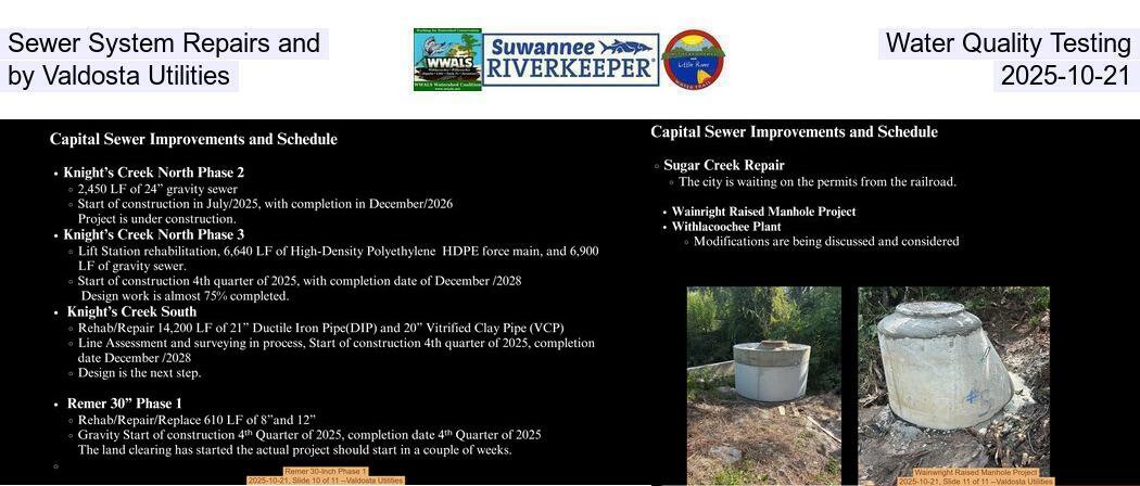 Sewer System Repairs and Water Quality Testing by Valdosta Utilities, 2025-10-21