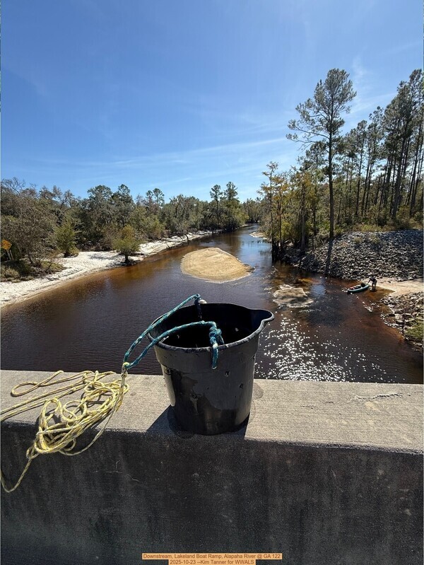 Downstream, Lakeland Boat Ramp, Alapaha River @ GA 122 2025-10-23 --Kim Tanner for WWALS