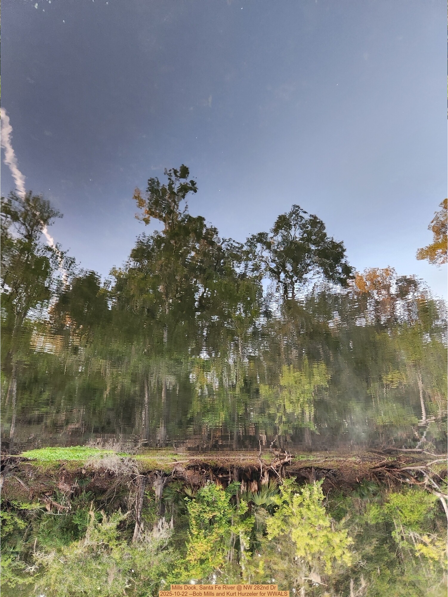 Mills Dock, Santa Fe River @ NW 282nd Dr 2025-10-22 --Bob Mills and Kurt Hurzeler for WWALS