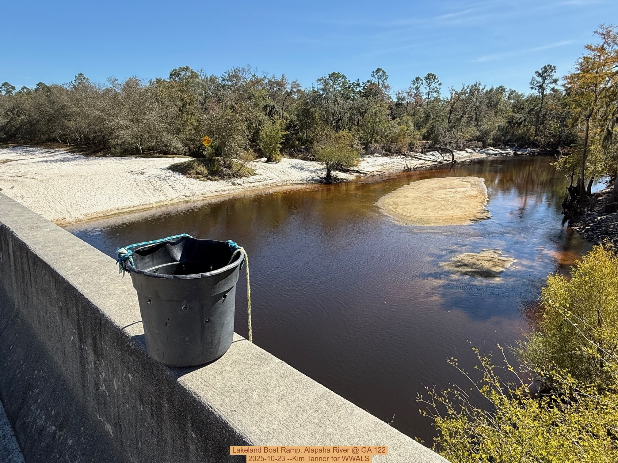 Lakeland Boat Ramp, Alapaha River @ GA 122 2025-10-23 --Kim Tanner for WWALS