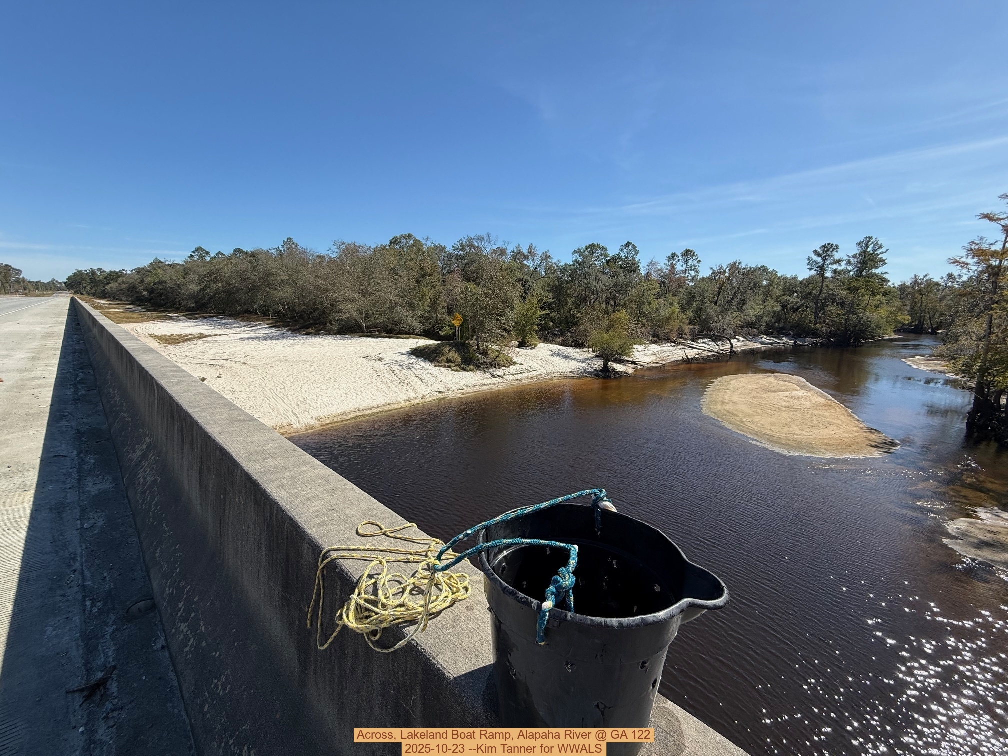 Across, Lakeland Boat Ramp, Alapaha River @ GA 122 2025-10-23 --Kim Tanner for WWALS