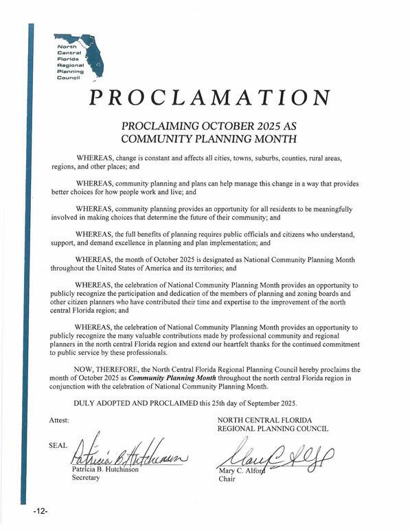 Proclamation: Community Planning Month October 2025