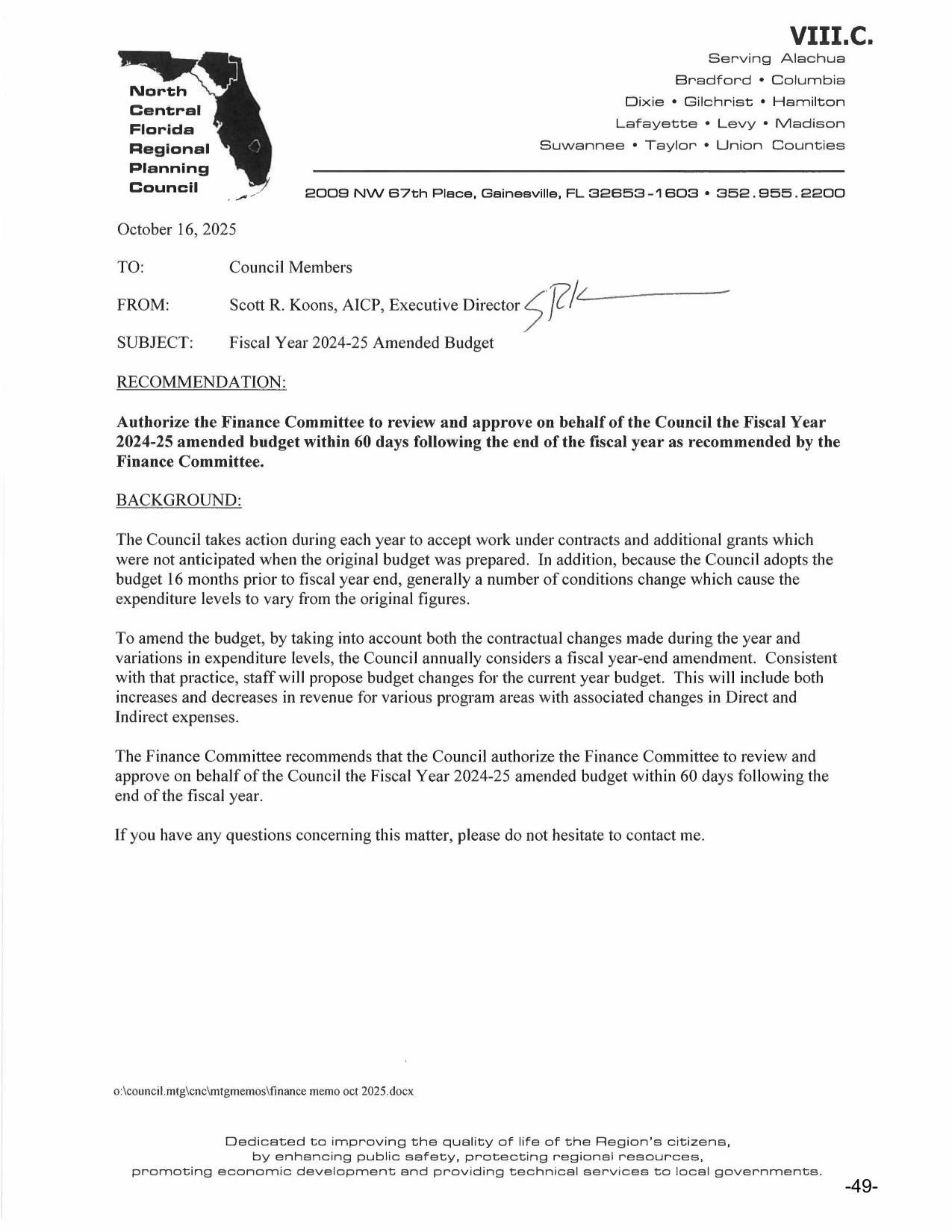 Fiscal Year 2024-25 Amended Budget