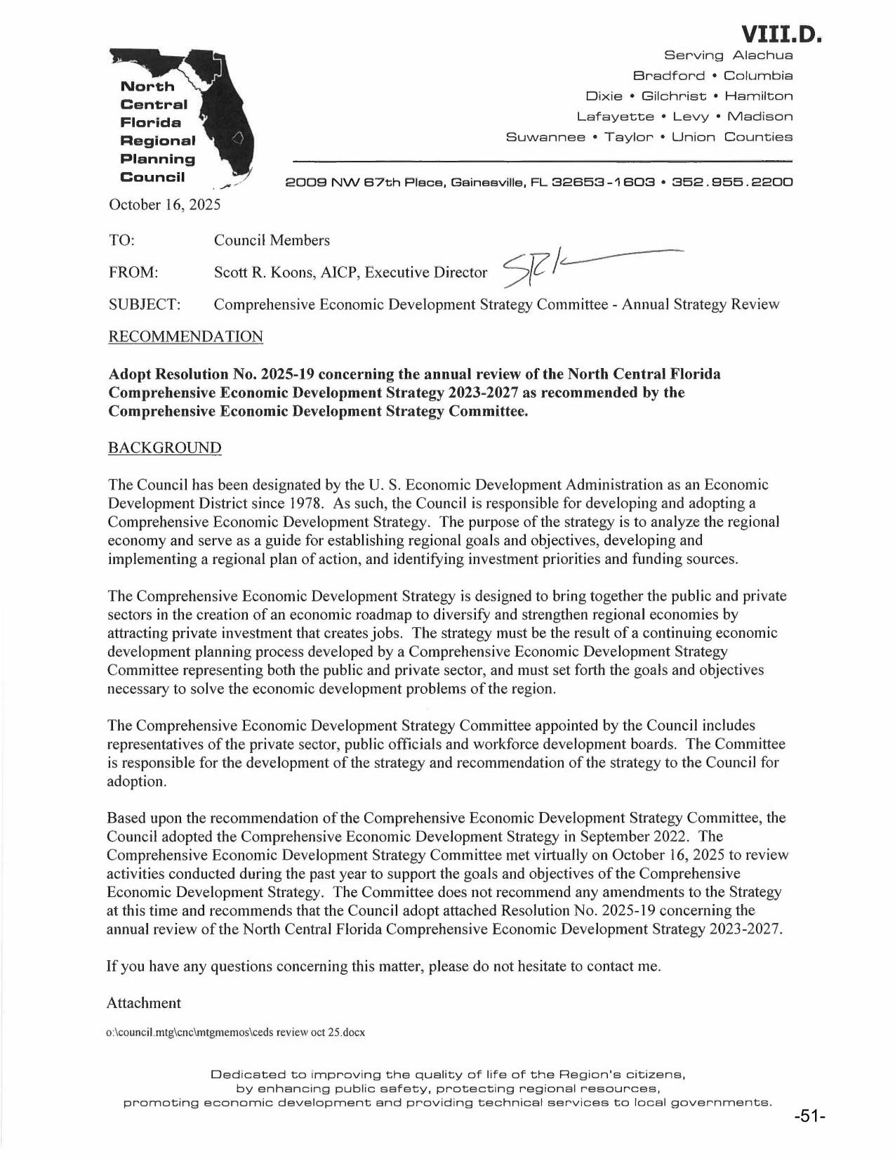 Comprehensive Economic Development Strategy Committee - Annual Strategy Review