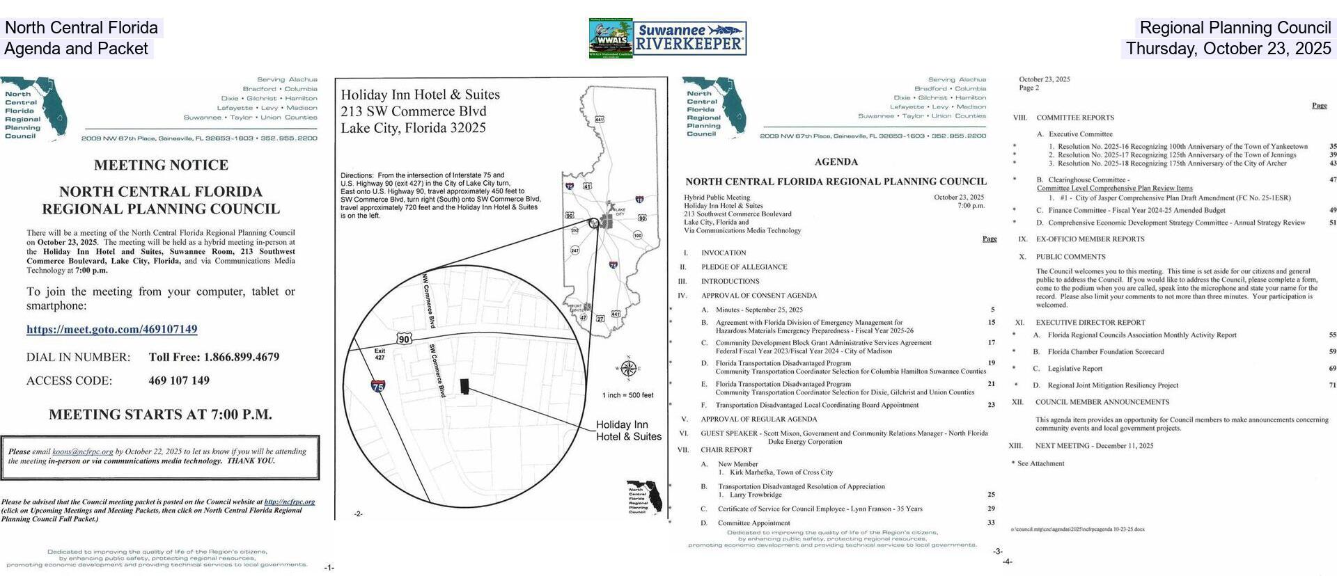 North Central Florida Regional Planning Council, Agenda and Packet, Thursday, October 23, 2025