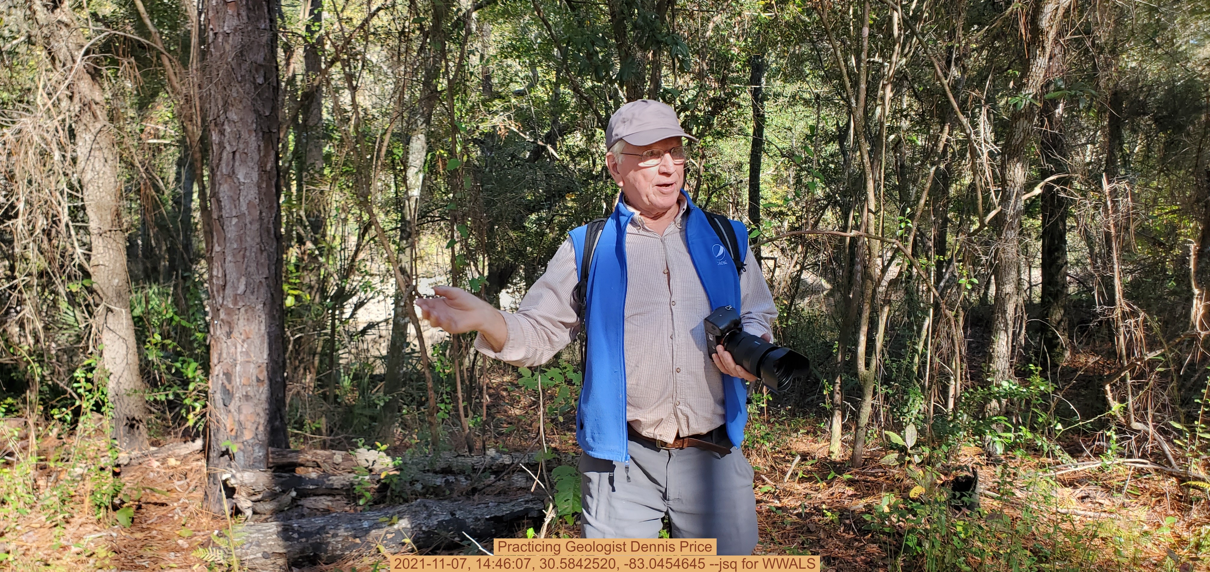 Practicing Geologist Dennis Price, 2021-11-07, 14:46:07, 30.5842520, -83.0454645 --jsq for WWALS