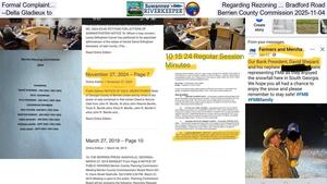 [Formal Complaint... Regarding Rezoning ... Bradford Road --Della Gladieux to Berrien County Commission 2025-11-04]