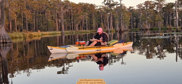 [Julie Bowland sketching, 2025-11-05 --jsq for WWALS]