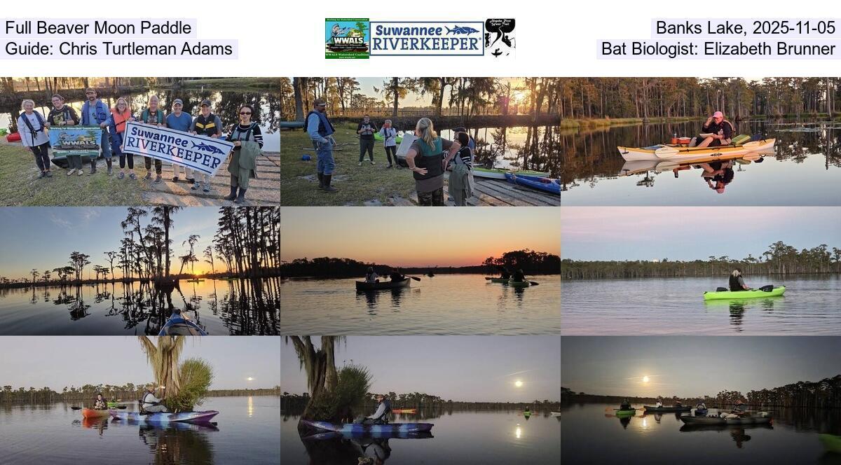 Full Beaver Moon Paddle, Banks Lake, 2025-11-05, Guide: Chris Turtleman Adams, Bat Biologist: Elizabeth Brunner