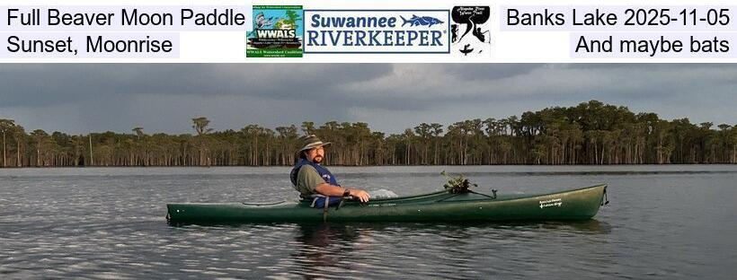 Full Beaver Moon Paddle, Banks Lake 2025-11-05, Sunset, Moonrise, and maybe bats