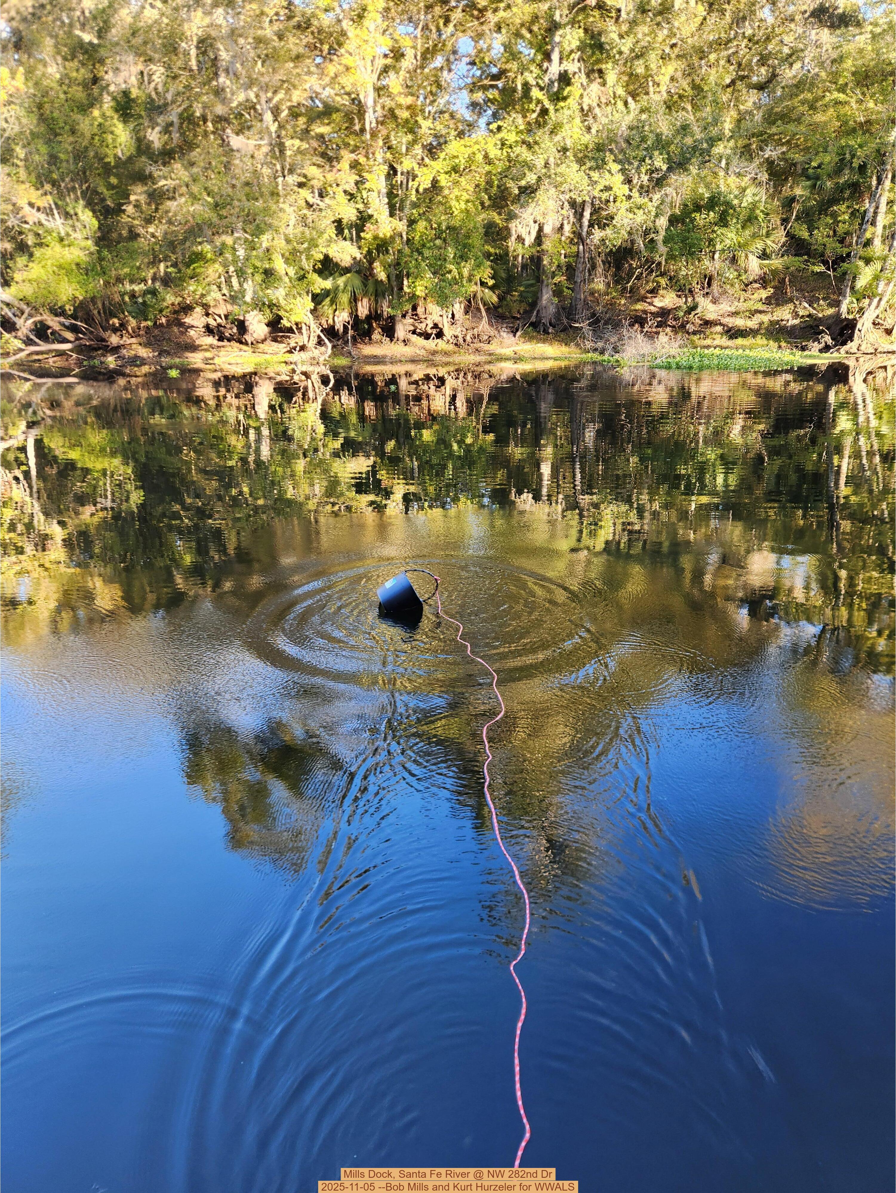 Mills Dock, Santa Fe River @ NW 282nd Dr 2025-11-05 --Bob Mills and Kurt Hurzeler for WWALS