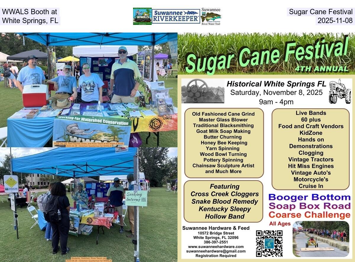 WWALS Booth at Sugar Cane Festival, White Springs, FL, 2025-11-08