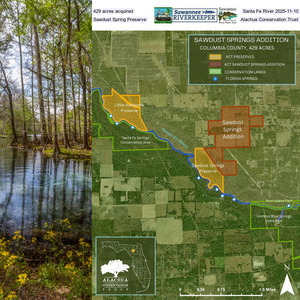 [429 acres acquired, Santa Fe River 2025-11-10, Sawdust Spring Preserve, Alachua Conservation Trust]