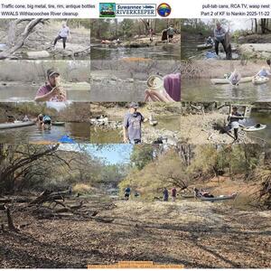 [Traffic cone, big metal, tire, rim, antique bottles, pull-tab cans, RCA TV, wasp nest, WWALS Withlacoochee River cleanup, Part 2 of KF to Nankin 2025-11-22]