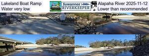 [Lakeland Boat Ramp, Alapaha River 2025-11-12, Water very low, Lower than recommended]
