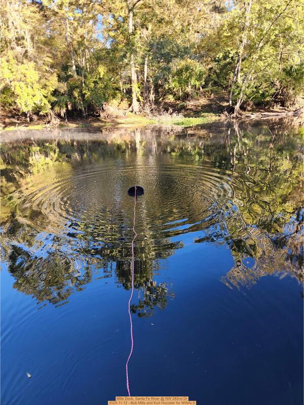 [Mills Dock, Santa Fe River @ NW 282nd Dr 2025-11-12 --Bob Mills and Kurt Hurzeler for WWALS]