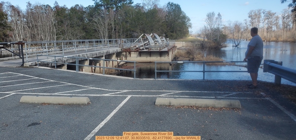 [First gate, Suwannee River Sill, 2023:12:09 12:41:07, 30.8033510, -82.4177690, --jsq for WWALS]
