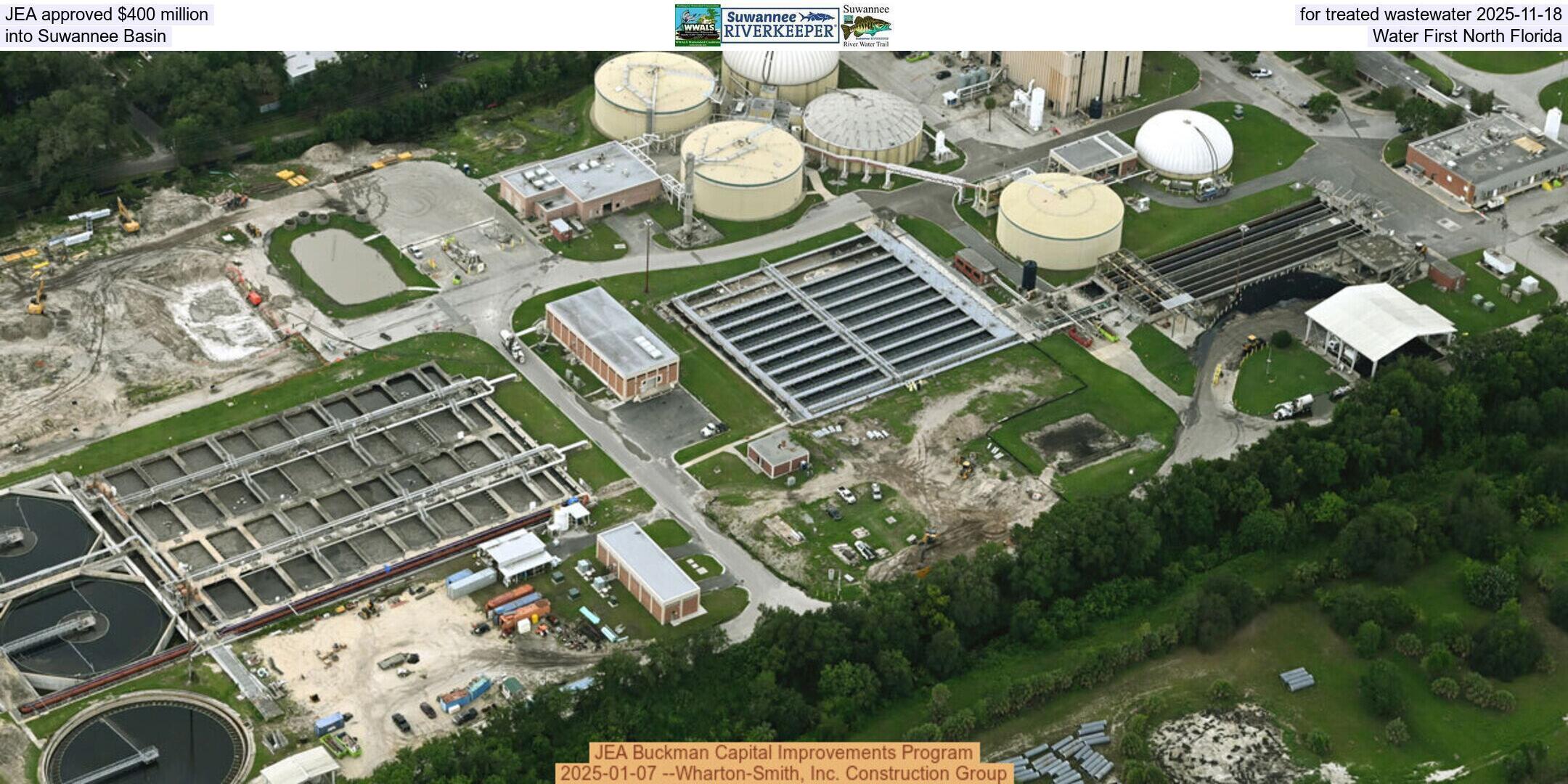 JEA approved $400 million for treated wastewater 2025-11-18 into Suwannee Basin, Water First North Florida