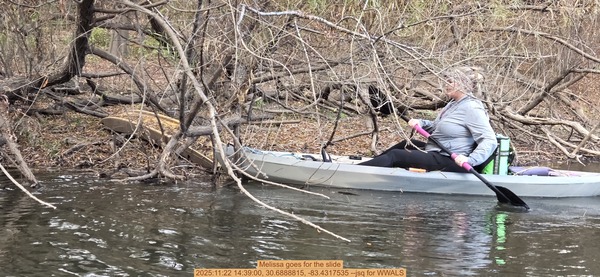 Melissa goes for the slide, 2025:11:22 14:39:00, 30.6888815, -83.4317535 --jsq for WWALS