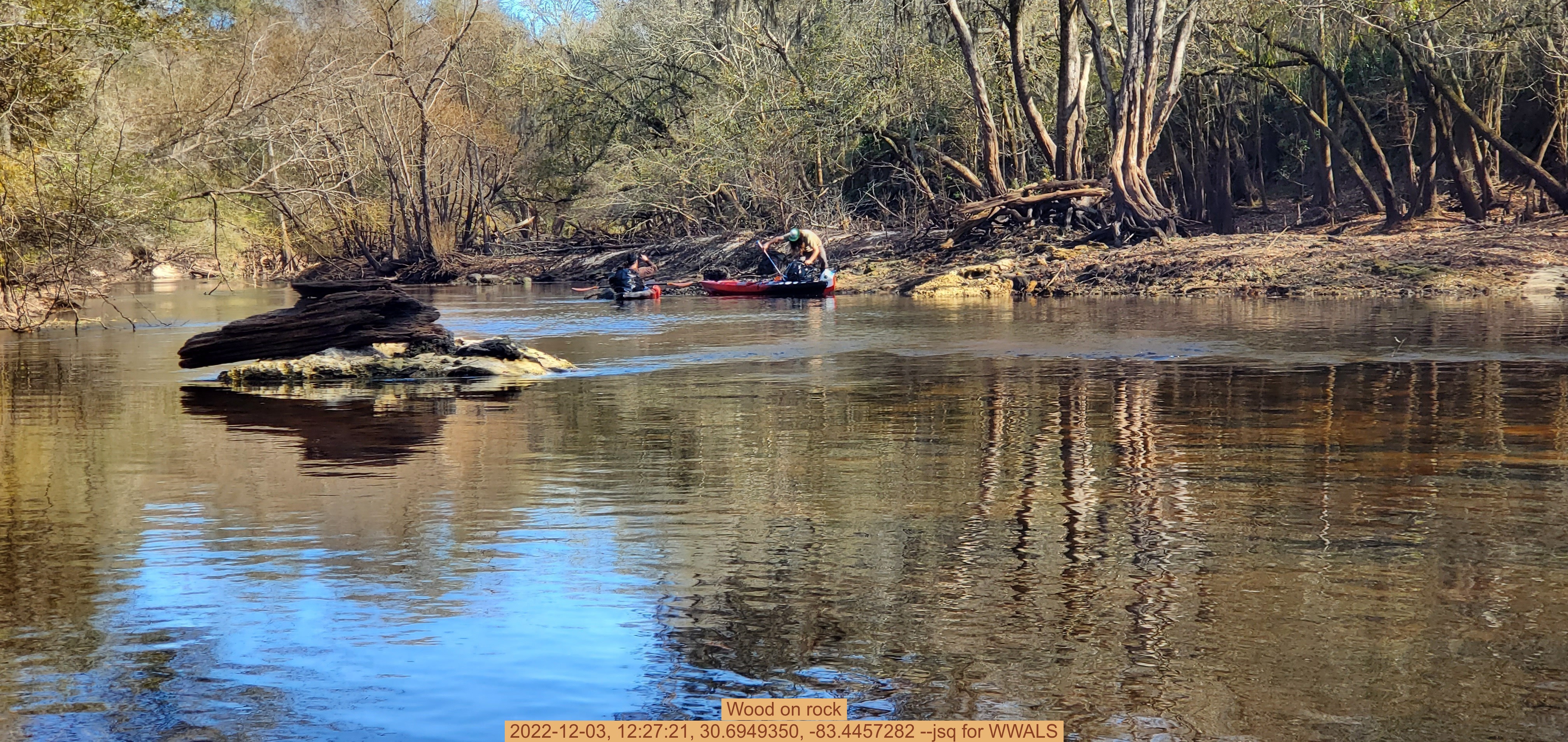 Wood on rock, 2022-12-03, 12:27:21, 30.6949350, -83.4457282 --jsq for WWALS