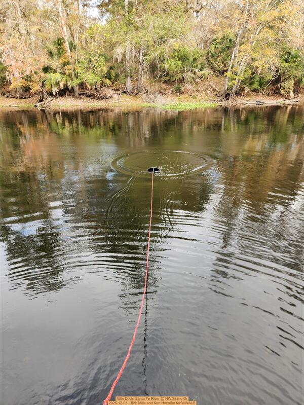 [Mills Dock, Santa Fe River @ NW 282nd Dr 2025-12-03 --Bob Mills and Kurt Hurzeler for WWALS]