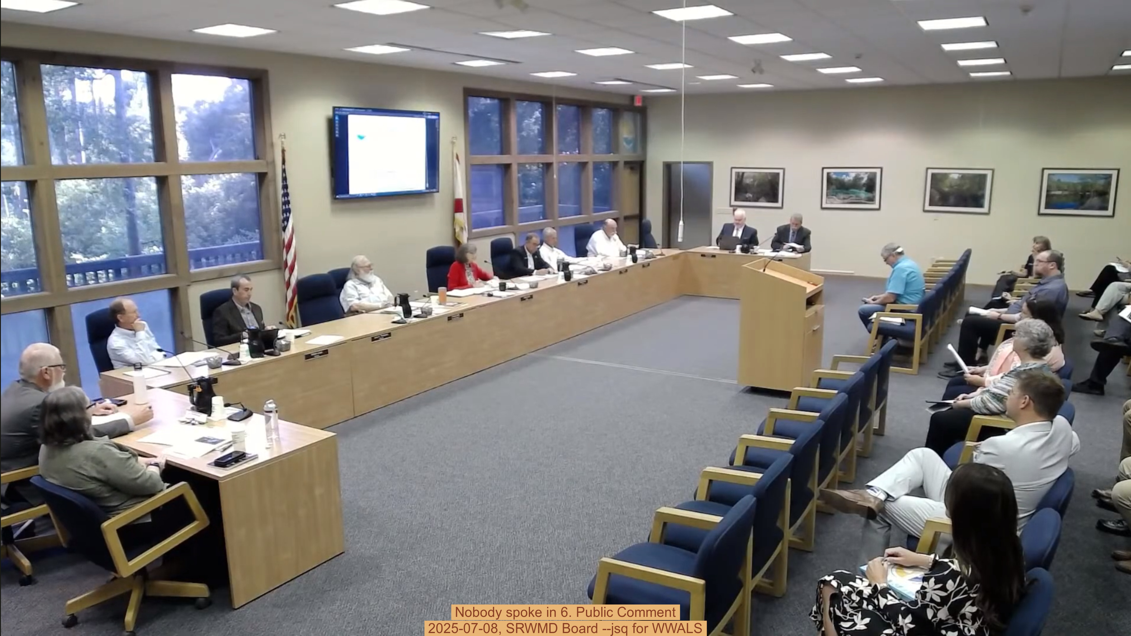 Nobody spoke in 6. Public Comment, 2025-07-08, SRWMD Board --jsq for WWALS