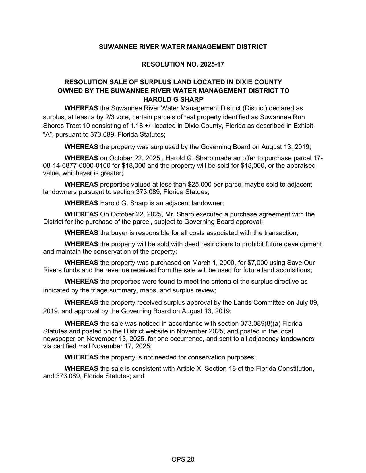 RESOLUTION NO. 2025-17